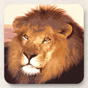 Lion Artwork Drink Coaster