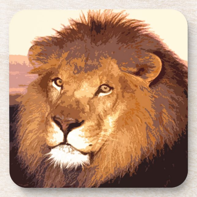 Lion Artwork Drink Coaster (Front)