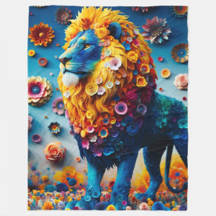 Lion Artwork Fleece Blanket