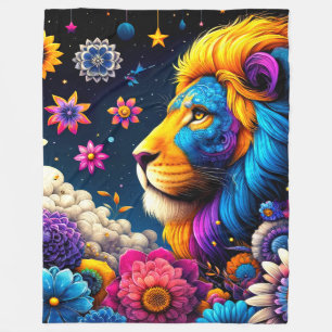 Lion Artwork Fleece Blanket