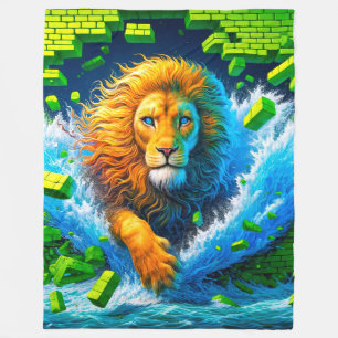 Lion Artwork Fleece Blanket