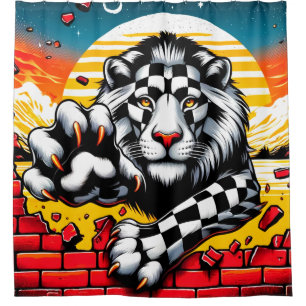 Lion Artwork Shower Curtain