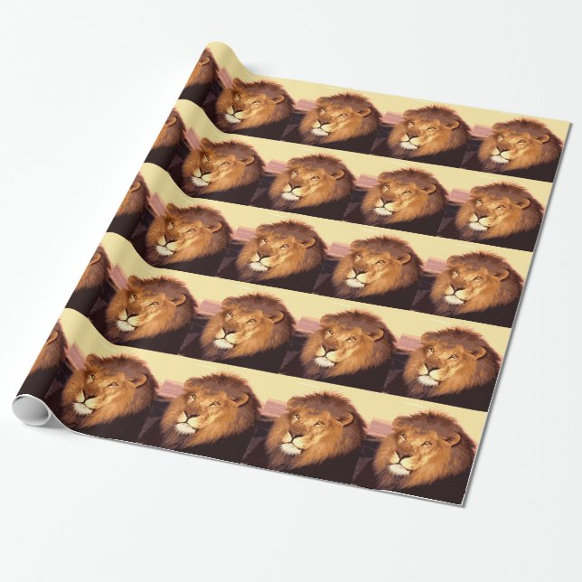 Lion Artwork Wrapping Paper (Unrolled)