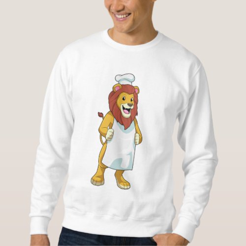 Lion as Cook with Chef hat  Cooking apron Sweatshirt