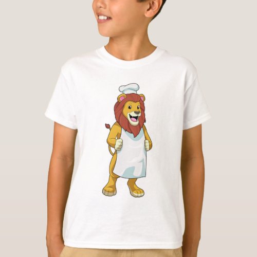 Lion as Cook with Chef hat  Cooking apron T_Shirt