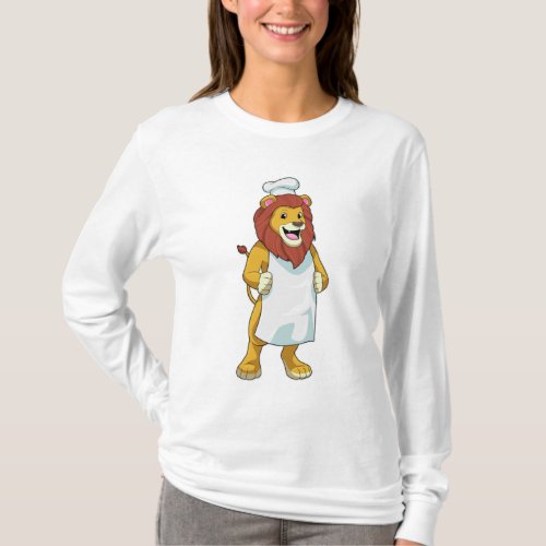 Lion as Cook with Chef hat  Cooking apron T_Shirt