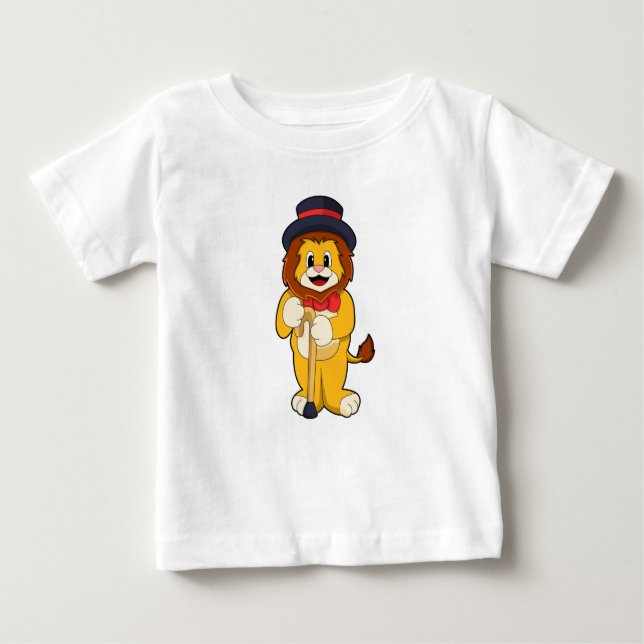 Lion as Gentleman with Hat Baby T-Shirt (Front)