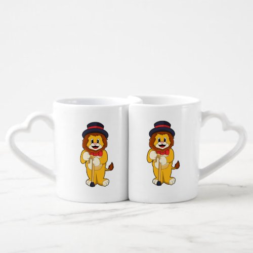Lion as Gentleman with Hat Coffee Mug Set