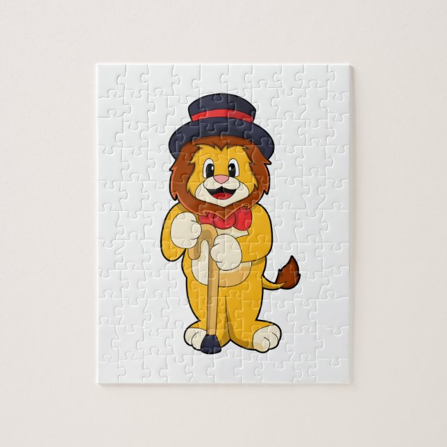Lion as Gentleman with Hat Jigsaw Puzzle (Vertical)