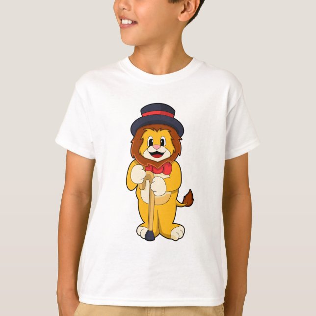 Lion as Gentleman with Hat T-Shirt (Front)