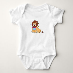Lion as Gentleman with Tie.PNG Baby Bodysuit