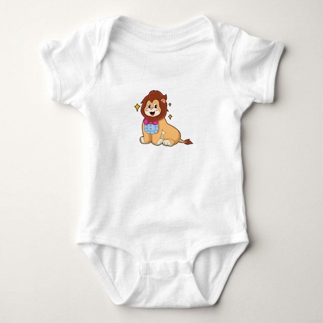 Lion as Gentleman with Tie.PNG Baby Bodysuit (Front)