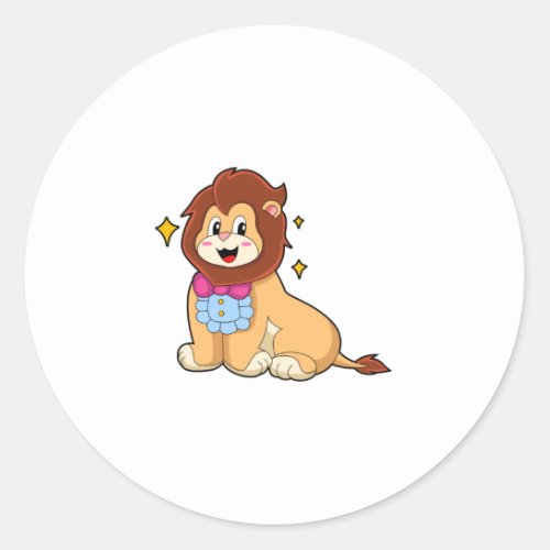 Lion as Gentleman with TiePNG Classic Round Sticker