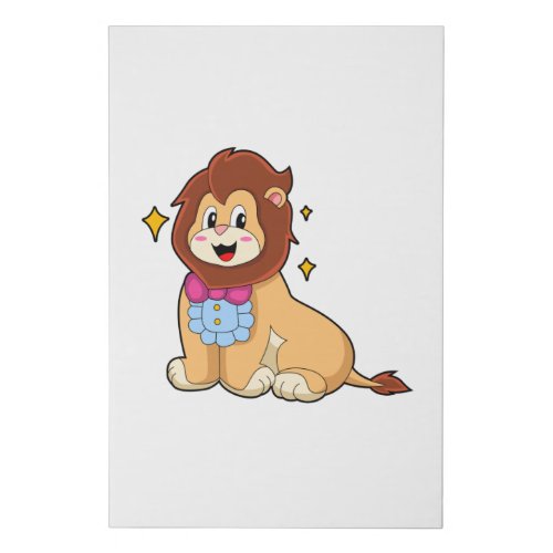 Lion as Gentleman with TiePNG Faux Canvas Print