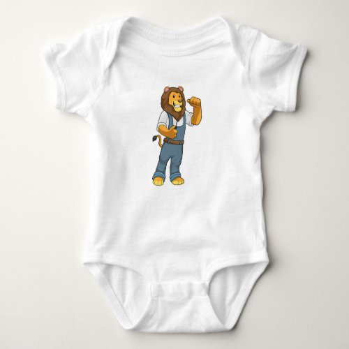 Lion as Handyman Screwdriver Baby Bodysuit