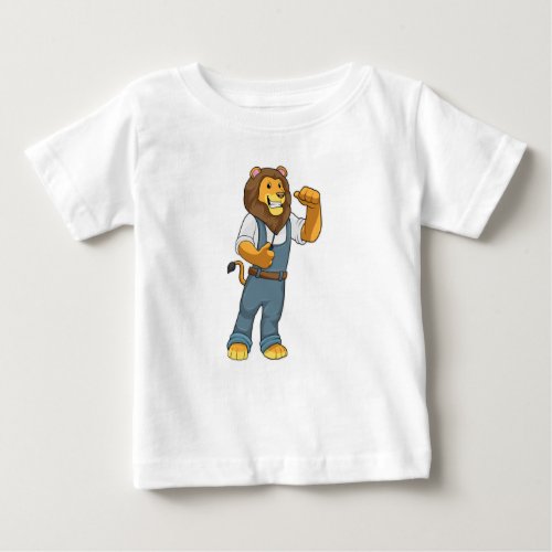 Lion as Handyman Screwdriver Baby T_Shirt