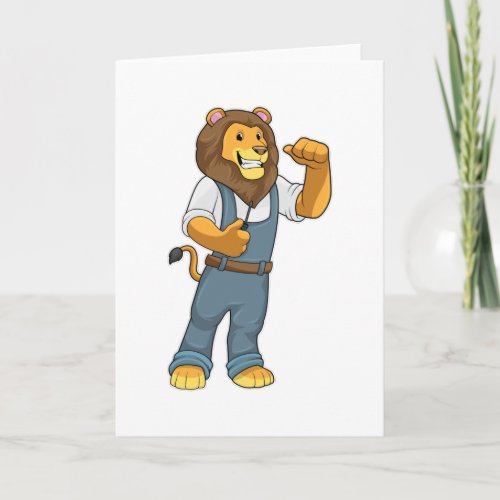 Lion as Handyman Screwdriver Card