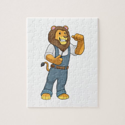 Lion as Handyman Screwdriver Jigsaw Puzzle