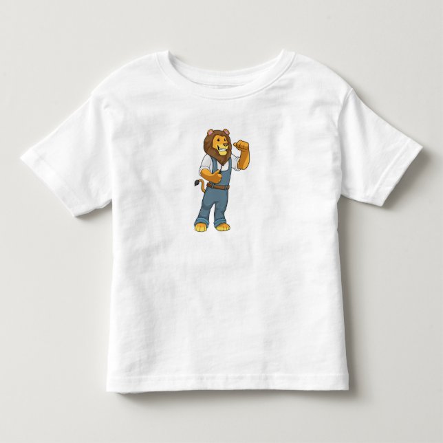 Lion as Handyman Screwdriver Toddler T-shirt (Front)
