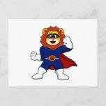 Lion as Hero with Mask Postcard