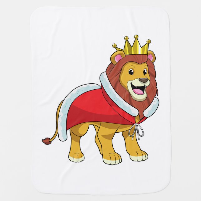 Lion as King with Crown & Cape Baby Blanket (Front)