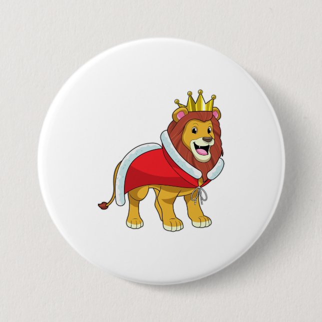 Lion as King with Crown & Cape Button (Front)