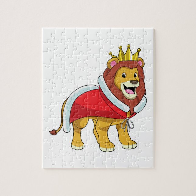 Lion as King with Crown & Cape Jigsaw Puzzle (Vertical)