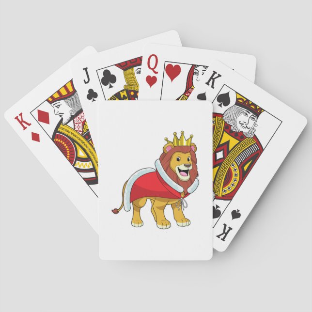 Lion as King with Crown & Cape Poker Cards (Back)