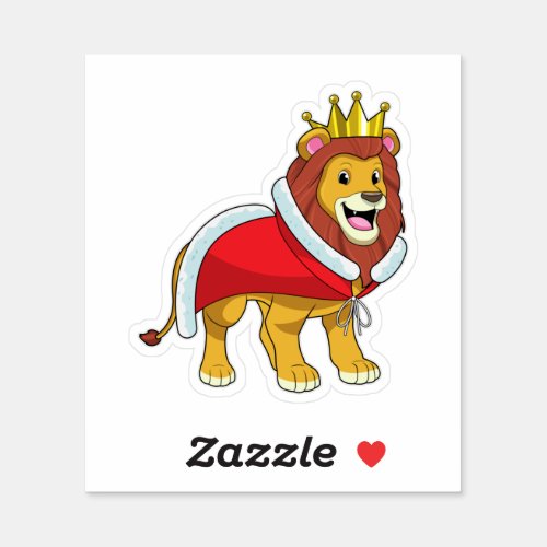Lion as King with Crown  Cape Sticker