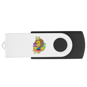 Lion as King with Crown Flash Drive
