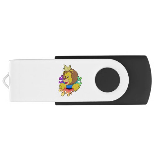 Lion as King with Crown Flash Drive