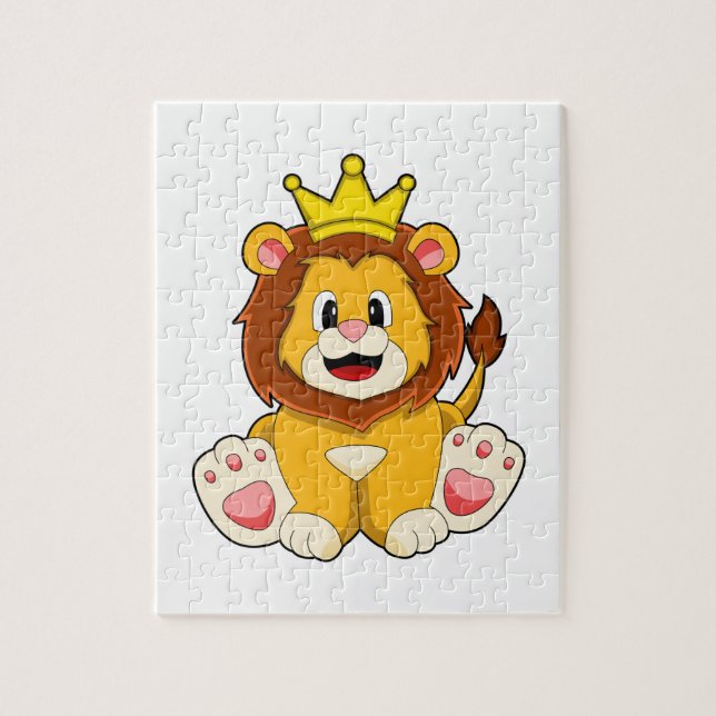 Lion as King with Crown Jigsaw Puzzle (Vertical)