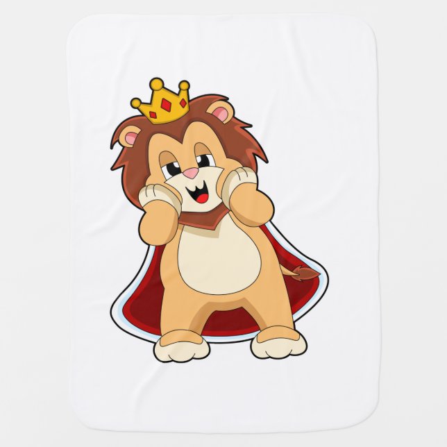 Lion as King with Crown.PNG Baby Blanket (Front)
