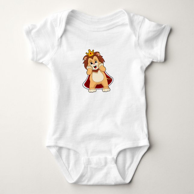 Lion as King with Crown.PNG Baby Bodysuit (Front)