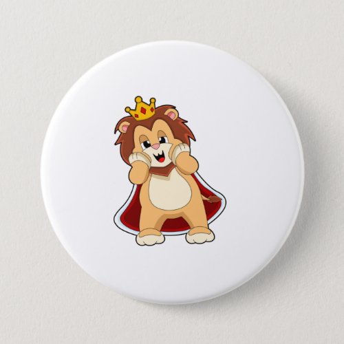 Lion as King with CrownPNG Button
