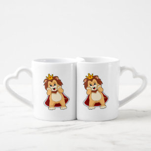 Lion as King with Crown.PNG Coffee Mug Set
