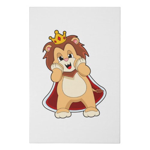 Lion as King with CrownPNG Faux Canvas Print