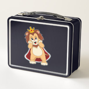 Lion as King with Crown.PNG Metal Lunch Box