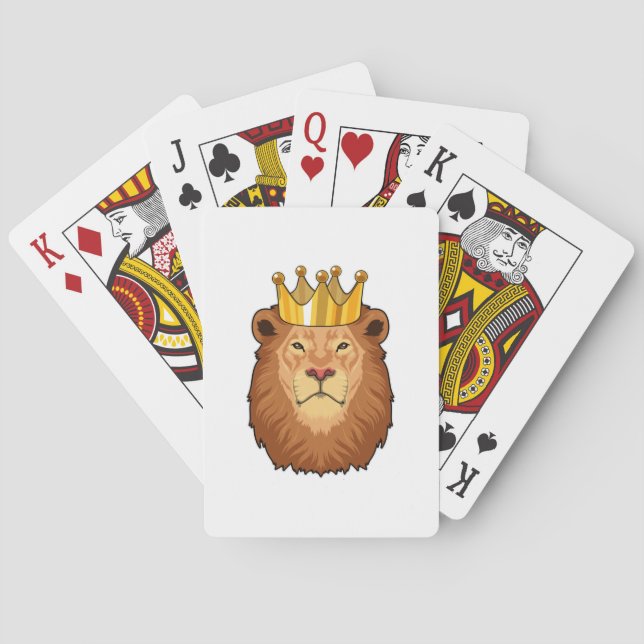 Lion as King with Crown Poker Cards (Back)