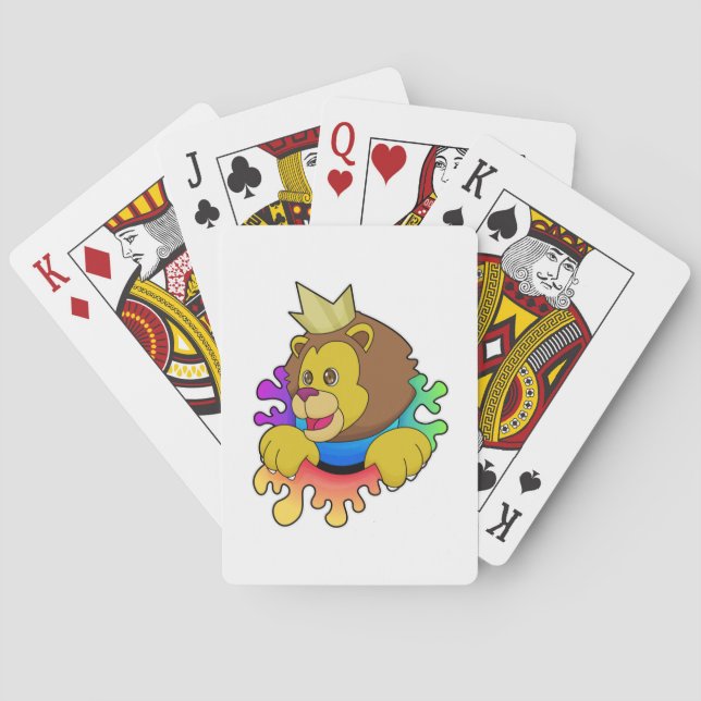 Lion as King with Crown Poker Cards (Back)