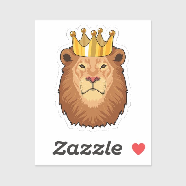 Lion as King with Crown Sticker (Sheet)