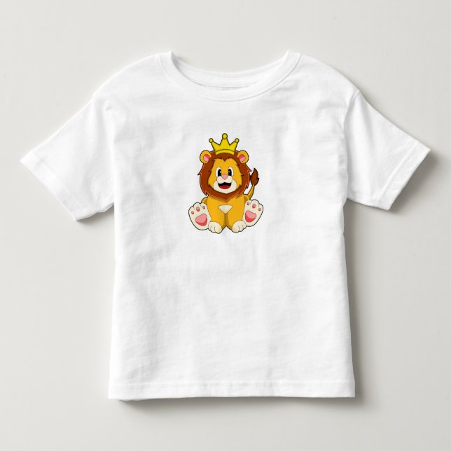 Lion as King with Crown Toddler T-shirt (Front)