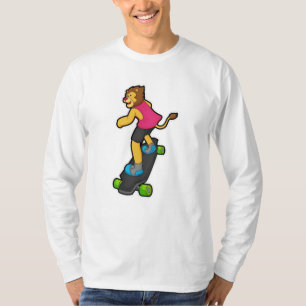 Lion as Skateboarder with Skateboard T-Shirt
