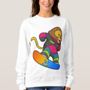Lion as Snowboarder with Snowboard Sweatshirt