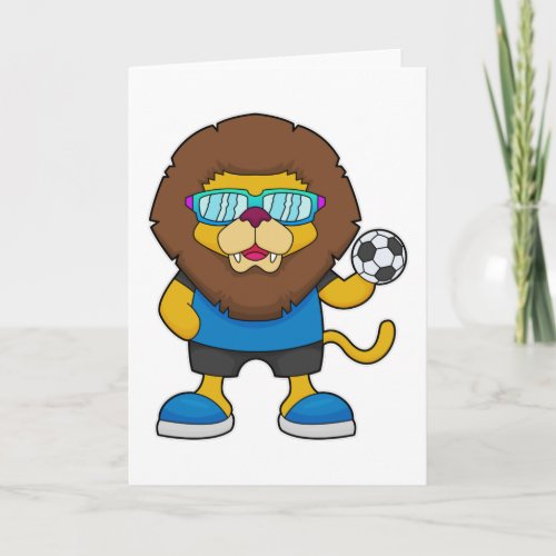 Lion as Soccer player with Soccer Card