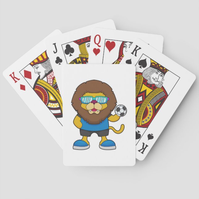 Lion as Soccer player with Soccer Poker Cards (Back)