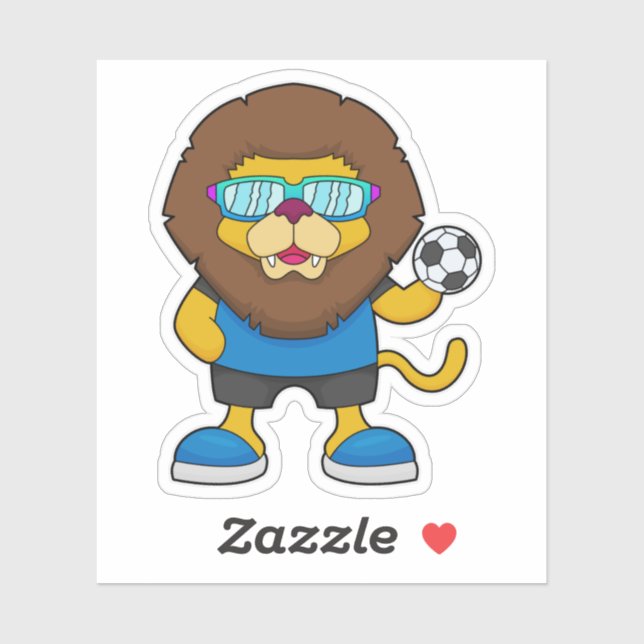Lion as Soccer player with Soccer Sticker (Sheet)