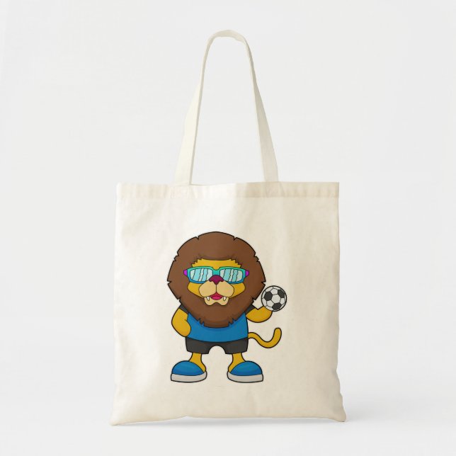 Lion as Soccer player with Soccer Tote Bag (Front)