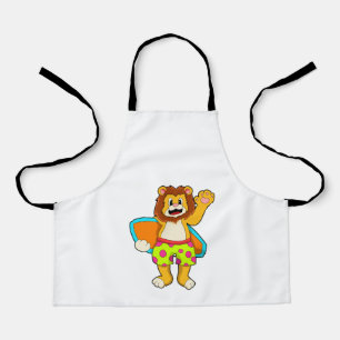 Lion as Surfer with Surfboard Apron