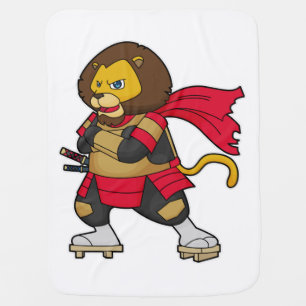 Lion as Warrior with Cape Baby Blanket